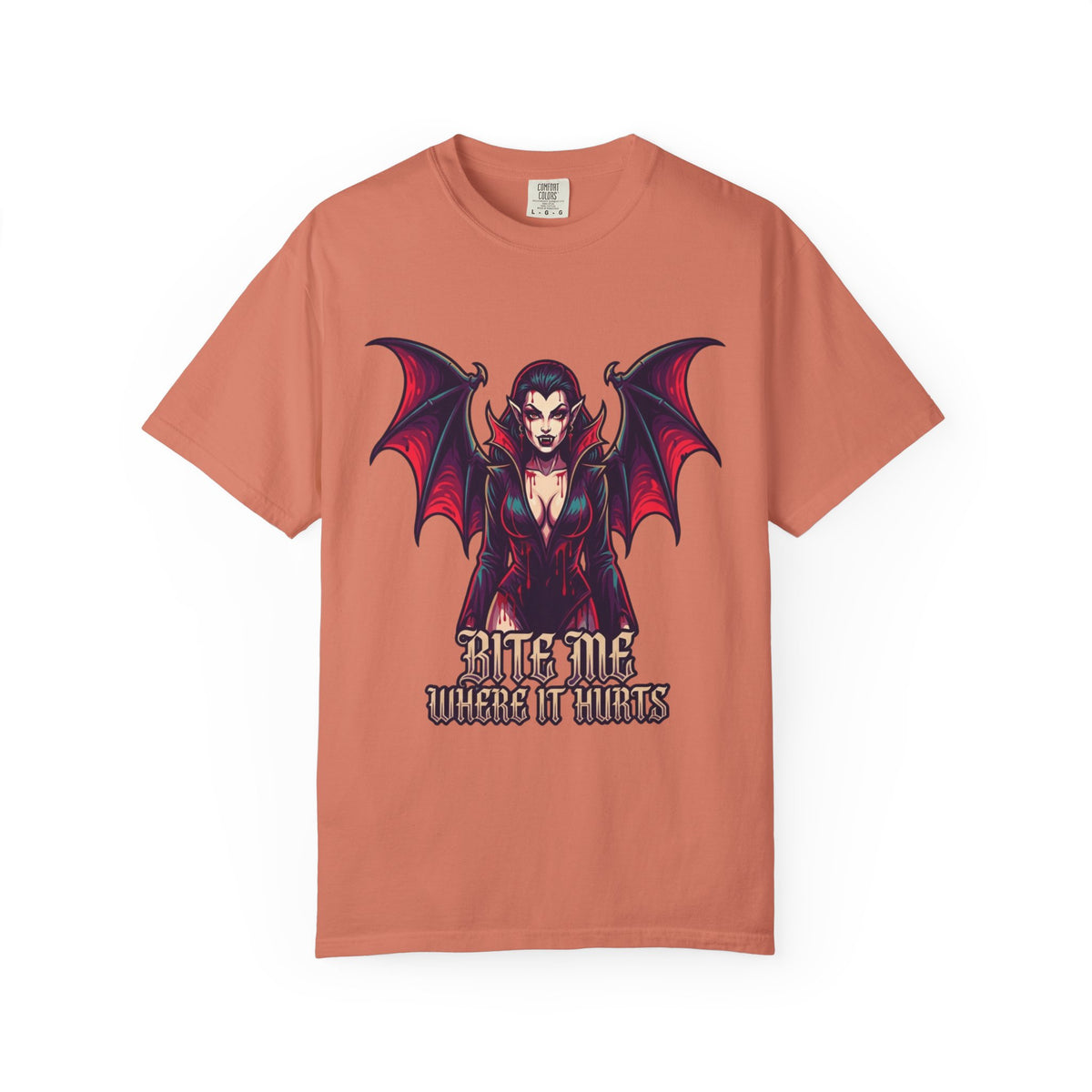 Color: Terracotta | Bite Me Where It Hurts Unisex Garment-Dyed Tee