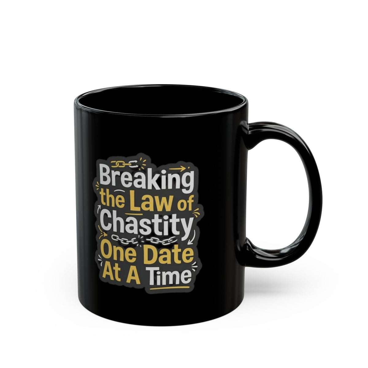 "Breaking the Law of Chastity" Black Ceramic Mug