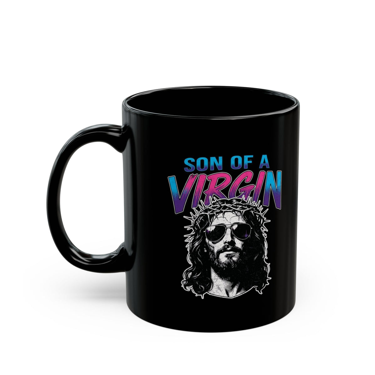 "Good Book Series - Son of A Virgin" Black Ceramic Mug