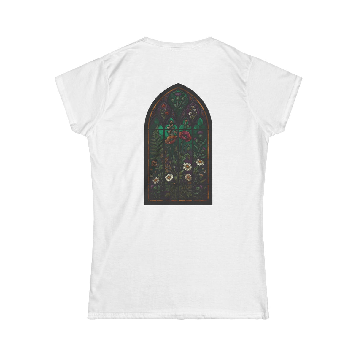 Color: White | Stained Glass Floral Women's Tee