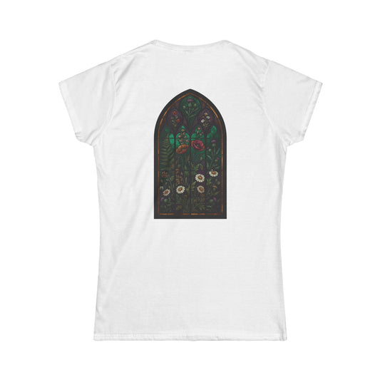 Color: White | Stained Glass Floral Women's Tee