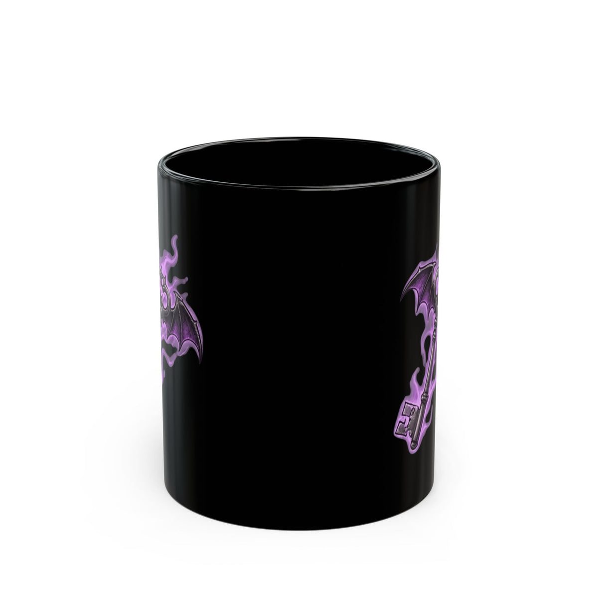 "Skeleton Key" Black Ceramic Mug — Graphic