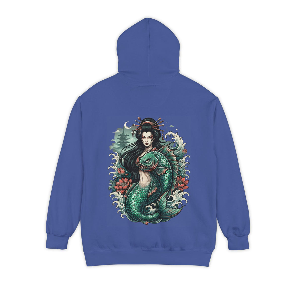 Color: Flo Blue | Ningyo (Japanese Folklore) Garment-Dyed Hoodie