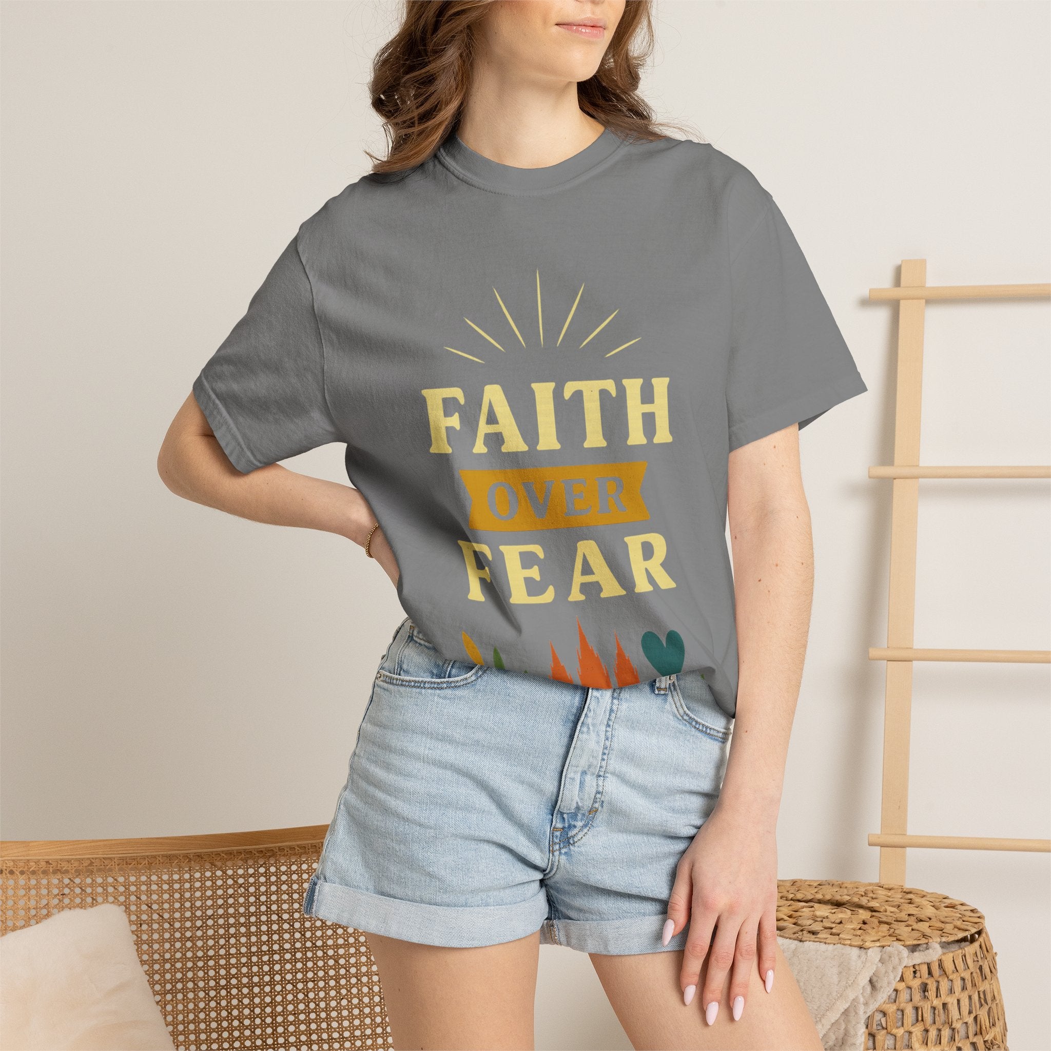 “Faith Over Fear” Unisex Garment-Dyed T-shirt