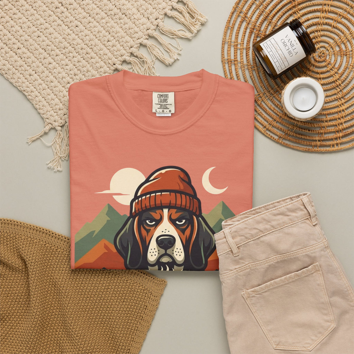 Resting Camping Face Unisex Garment-Dyed Tee