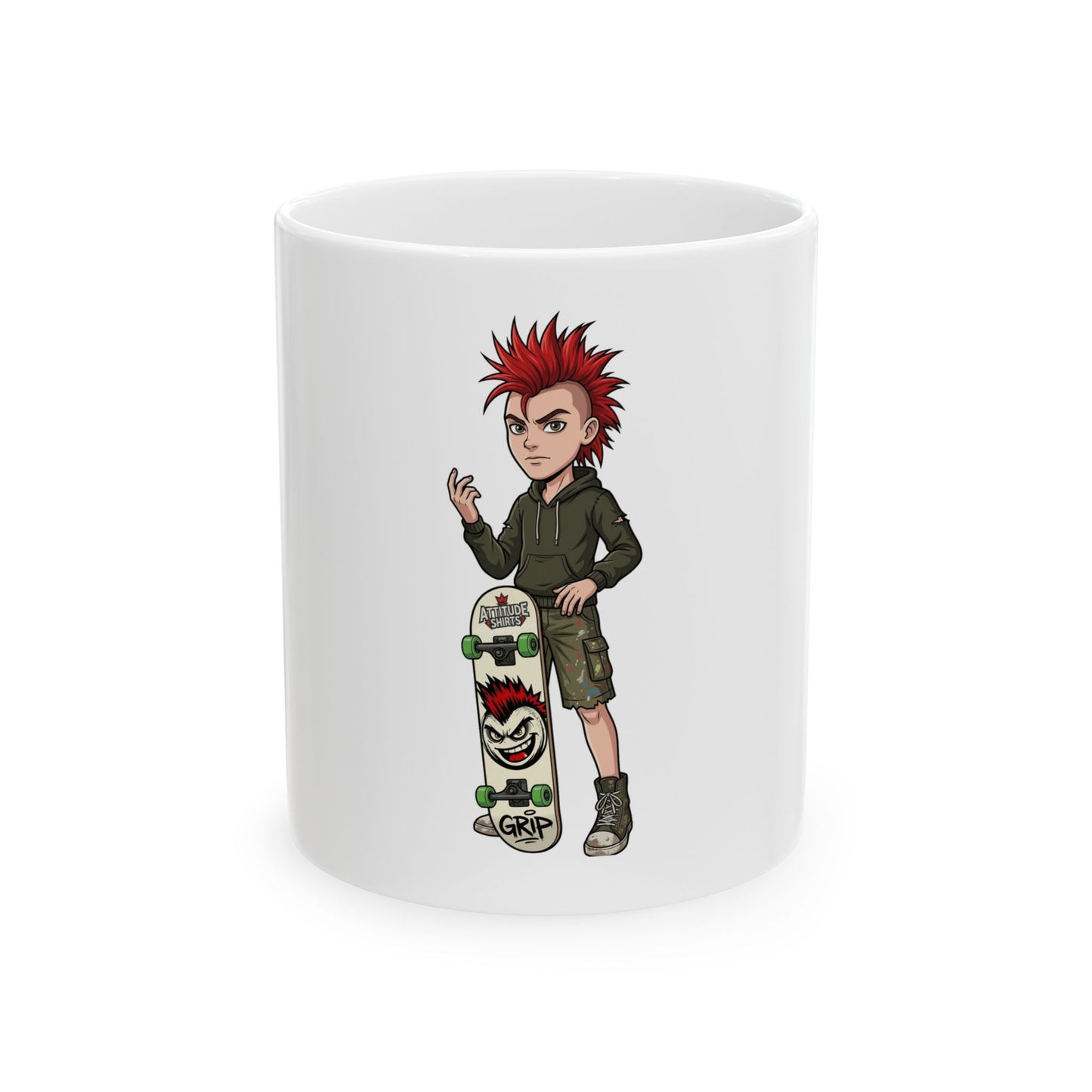 "Skater" White Ceramic Mug
