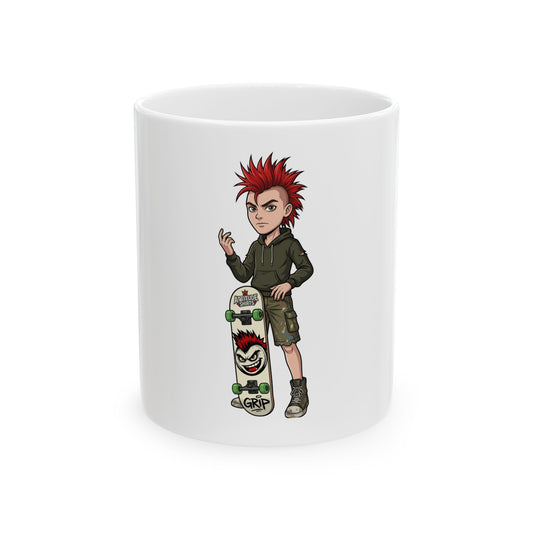 "Skater" White Ceramic Mug