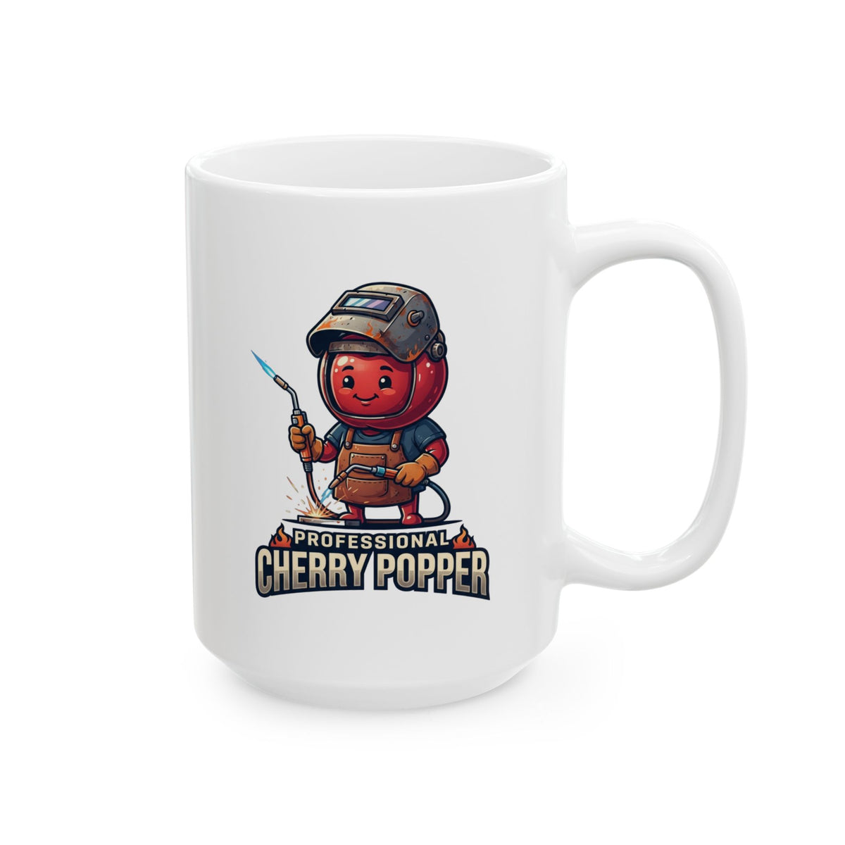 "Professional Cherry Popper" White Ceramic Mug