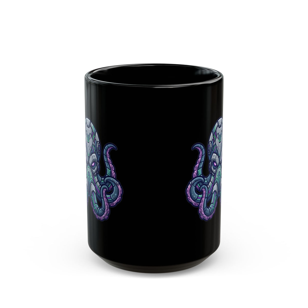 "Cyber Octopus" Black Ceramic Mug — Graphic