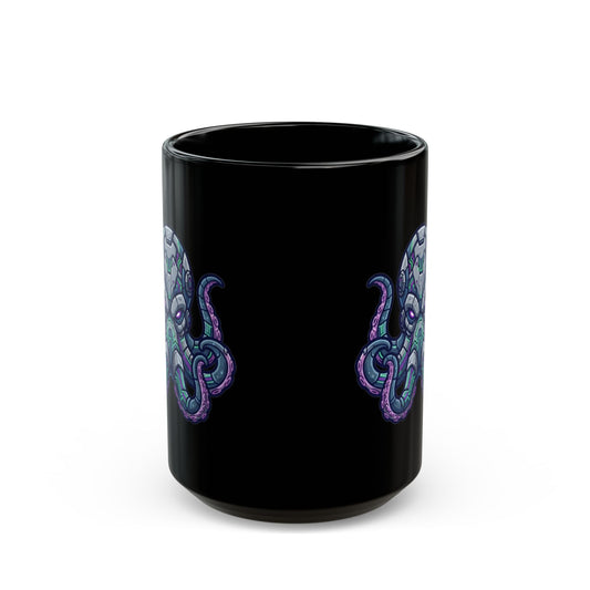 "Cyber Octopus" Black Ceramic Mug — Graphic