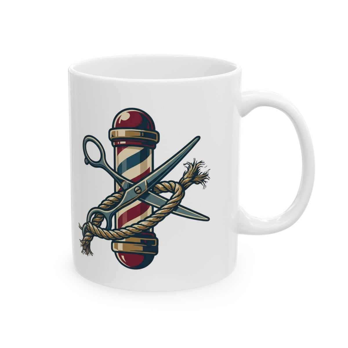 "Good Book Series Delilah's Barber Shop" White Ceramic Mug — Graphic