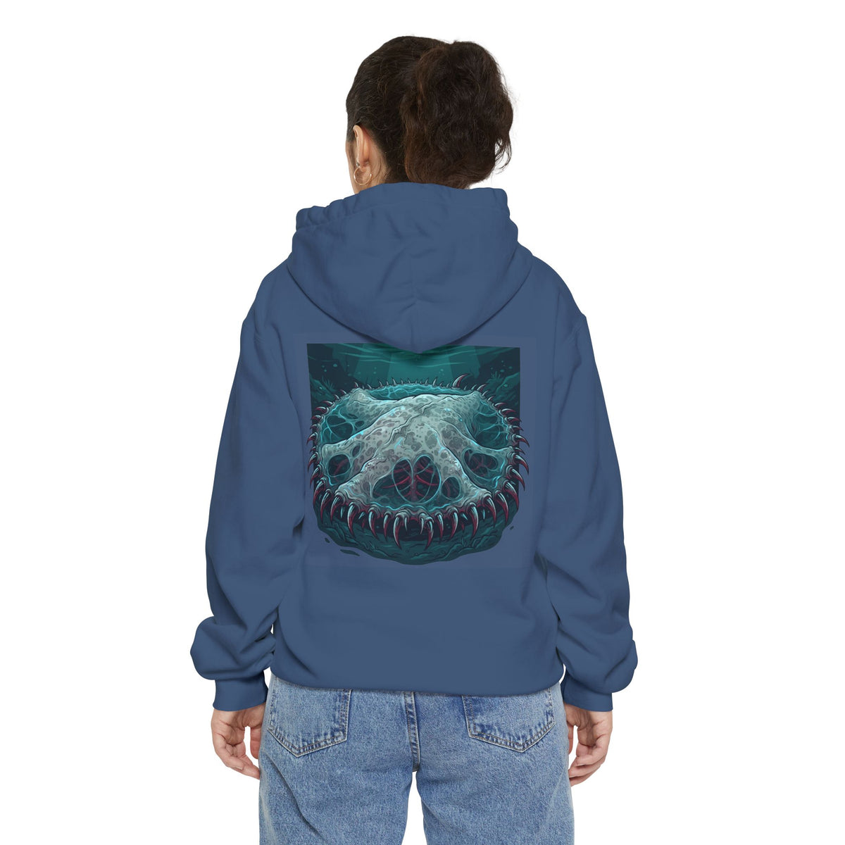 Color: True Navy | El Cuero-The Hide (South American Folklore) Garment-Dyed Hoodie