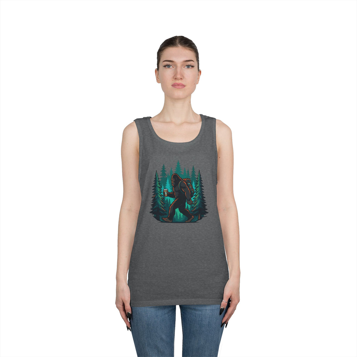 Color: Graphite Heather | Bigfoot-Sasquatch (North America) Tank Top