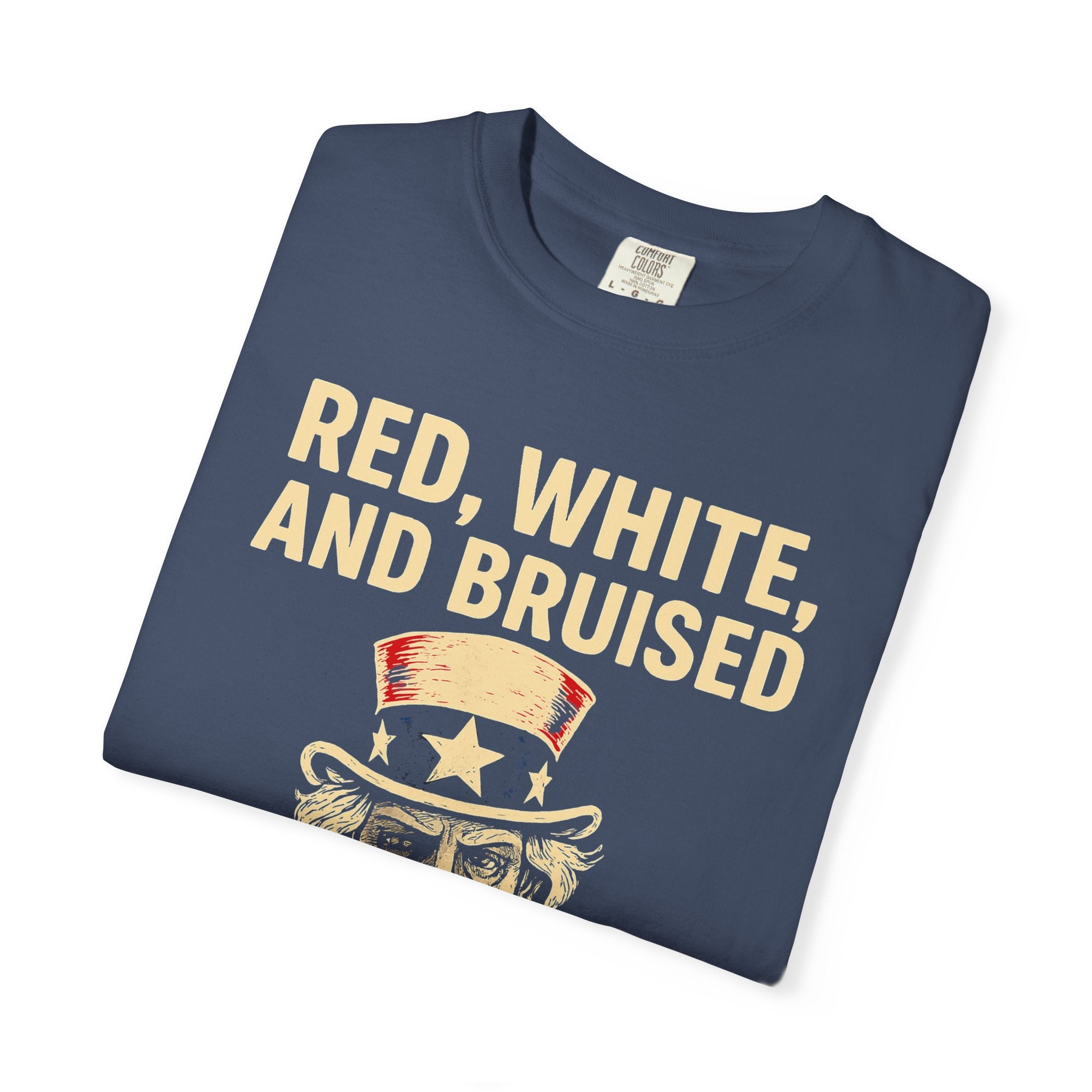 "RED, WHITE, AND BRUISED" Unisex Garment-Dyed T-shirt