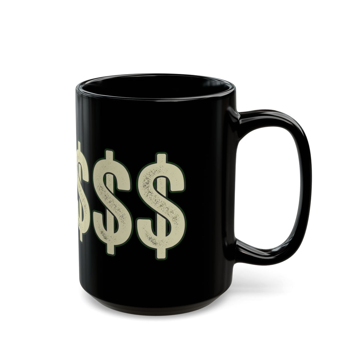 "Technically Wealthy" Black Ceramic Mug — Graphic