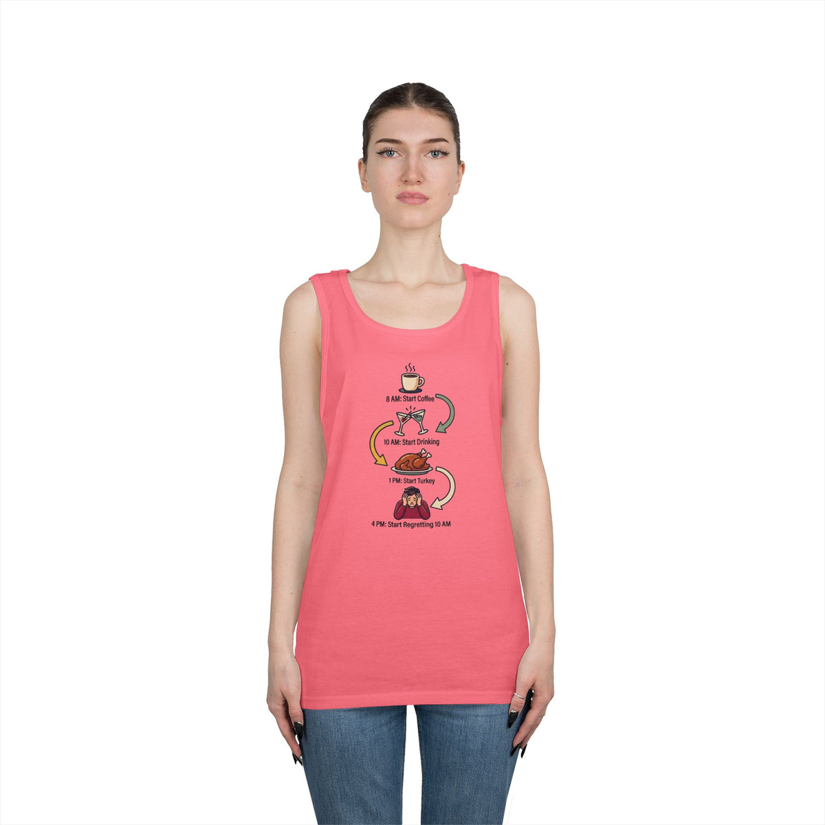 Color: Safety Pink | Thanksgiving Regrets Tank Top