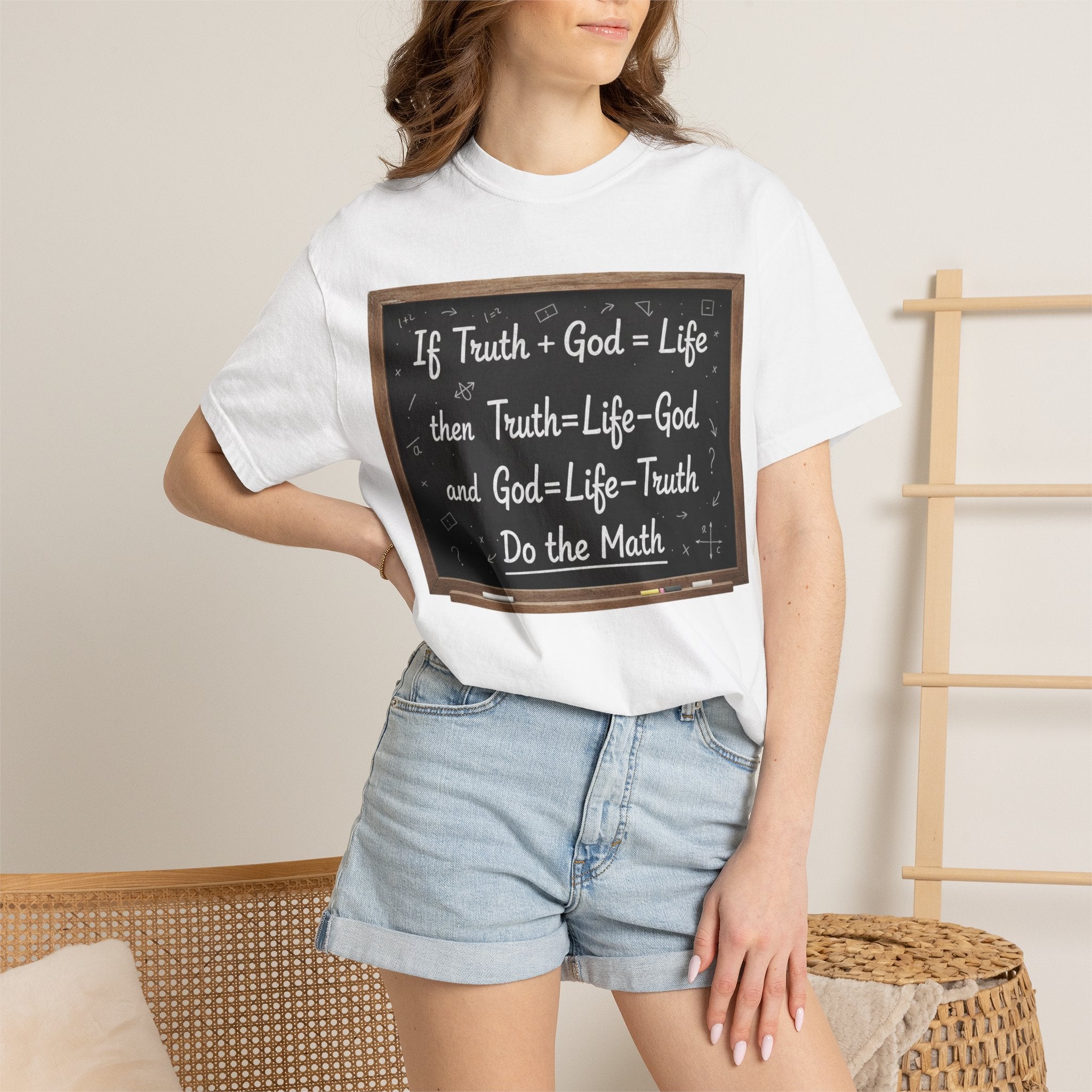 "Do The Math Chalkboard" Unisex Garment-Dyed T-shirt
