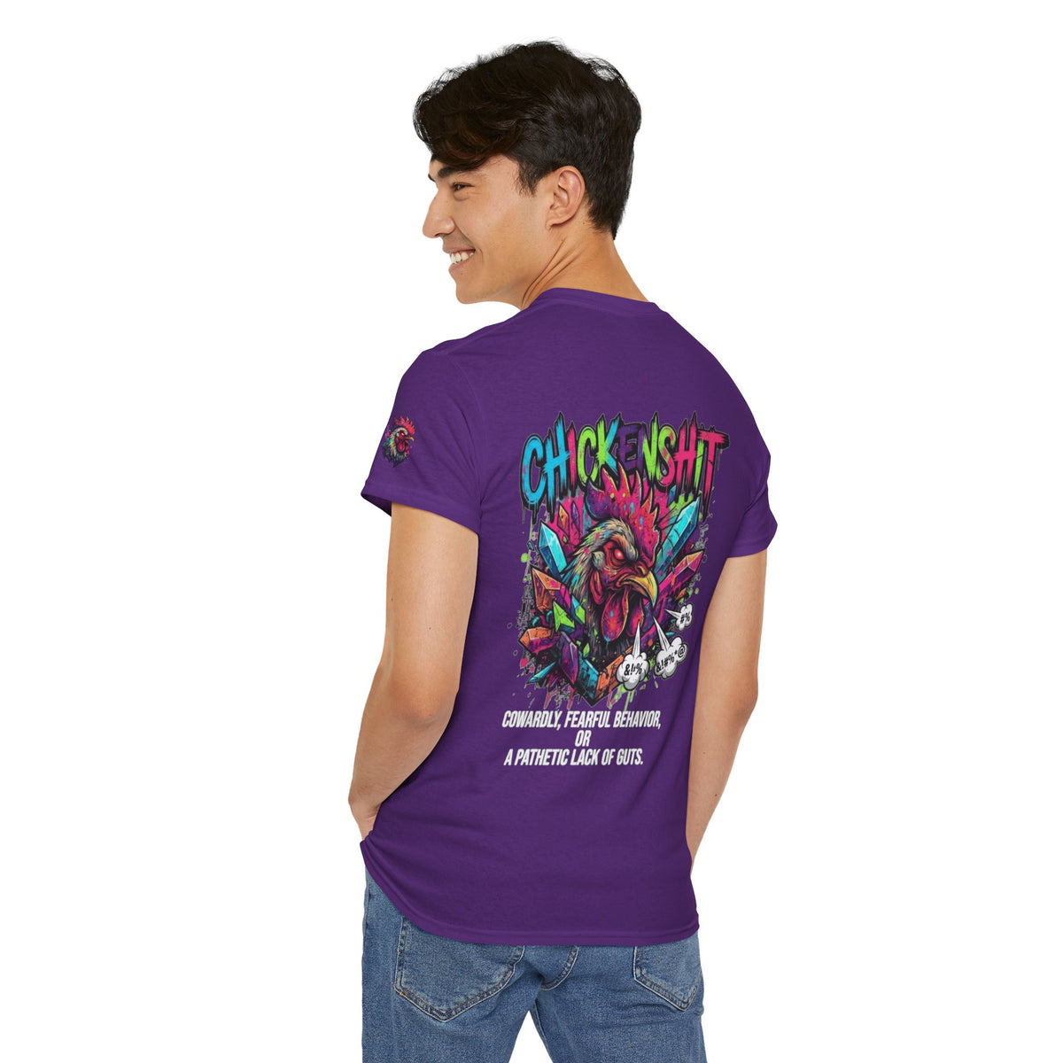 Color: Purple | Chickenshit Premium Graphic Tee