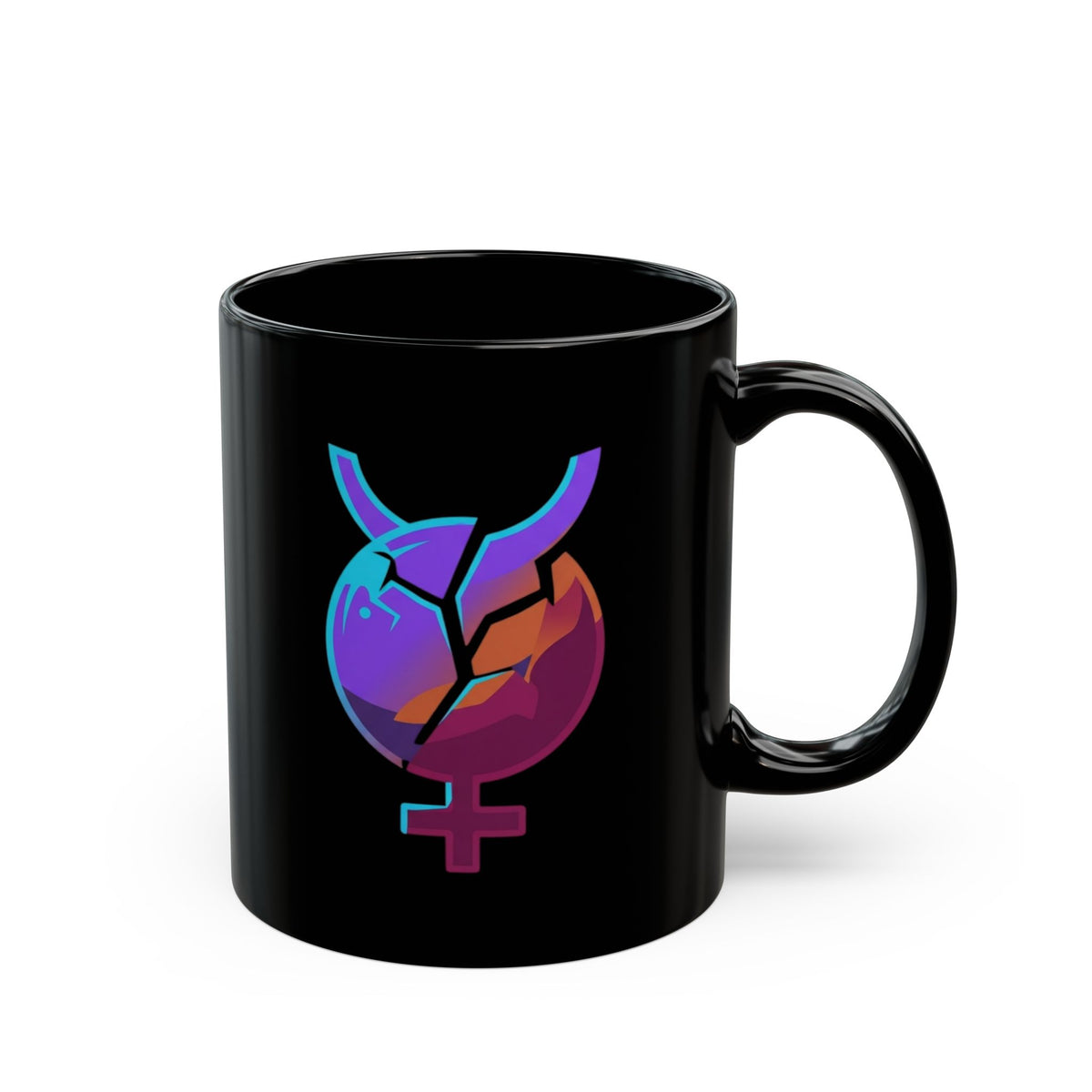 "My Life Is Mercury in Retrograde" Black Ceramic Mug — Graphic