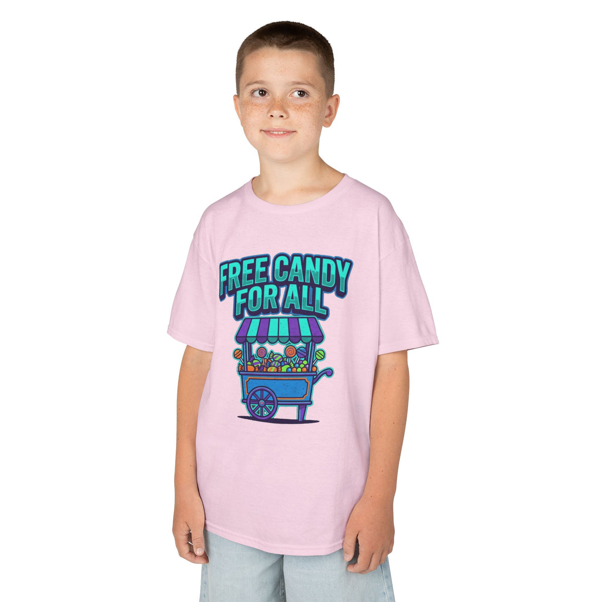 Color: Light Pink | Free Candy For All Kids Tee