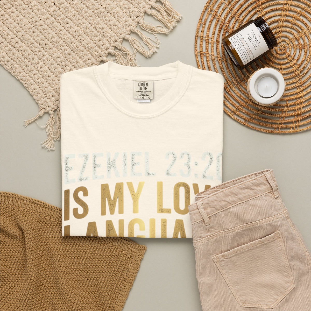 Good Book Series Ezekiel 23 20 Love Language Unisex Garment-Dyed Tee