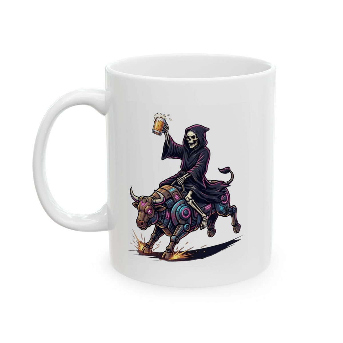 "Reaping the Night Life" White Ceramic Mug — Graphic