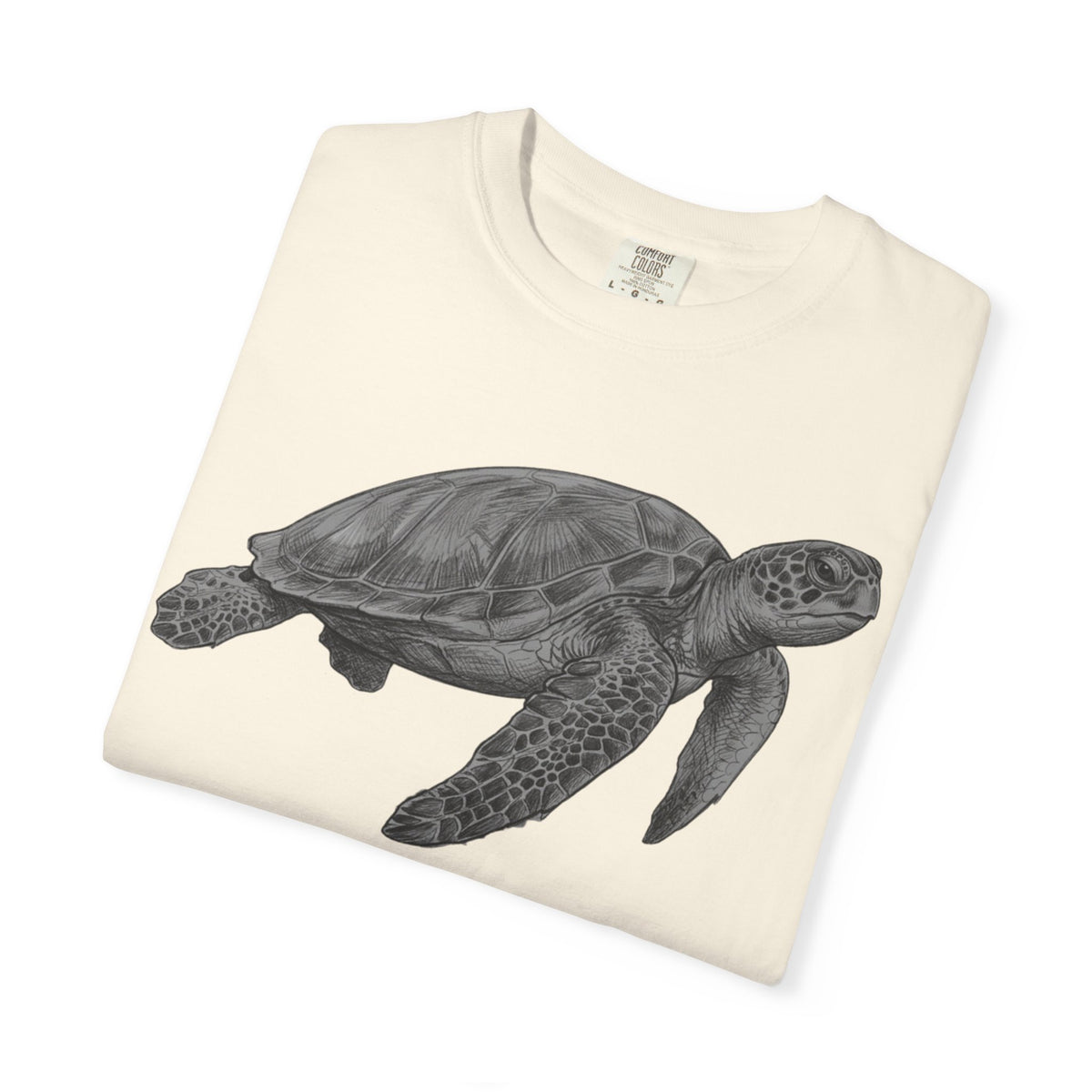 "Pencil Sketch Art Sea Turtle" Unisex Garment-Dyed Tee
