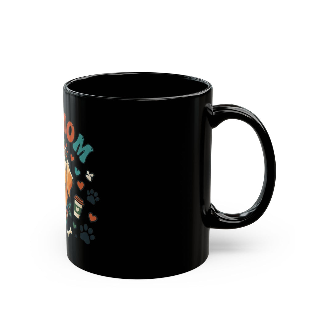 "Dog Mom" Black Ceramic Mug