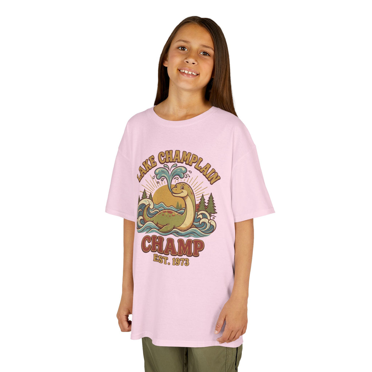 Color: Light Pink | Champ (Lake Champlain) Kids Tee