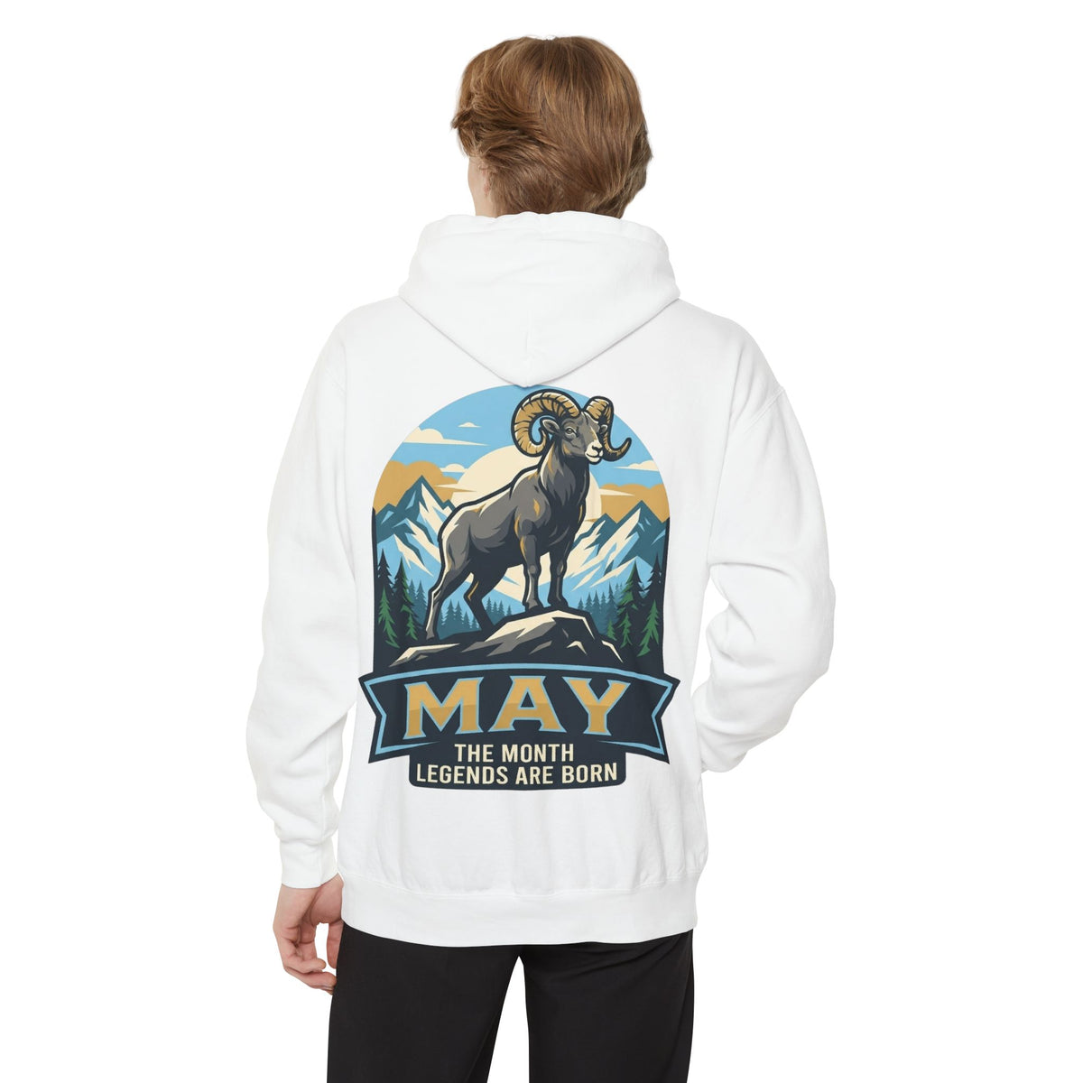Color: White | May Legend Garment-Dyed Hoodie
