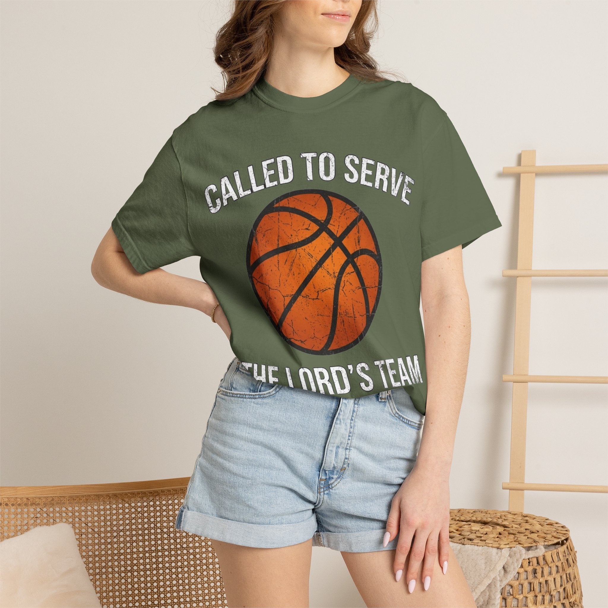 Called To Serve The Lord's Team Christian Basketball T-Shirt - Distressed Religious Sports Tee for Men and Women
