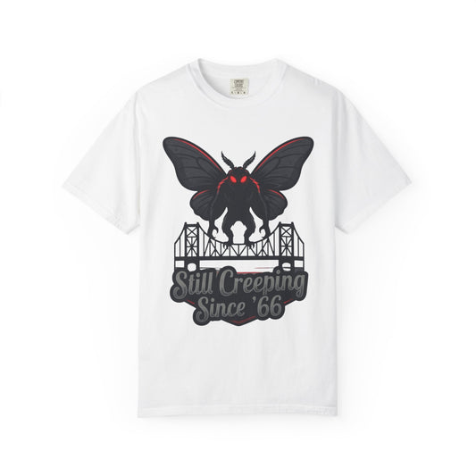Color: White | Mothman (West Virginia, USA) Unisex Garment-Dyed Tee