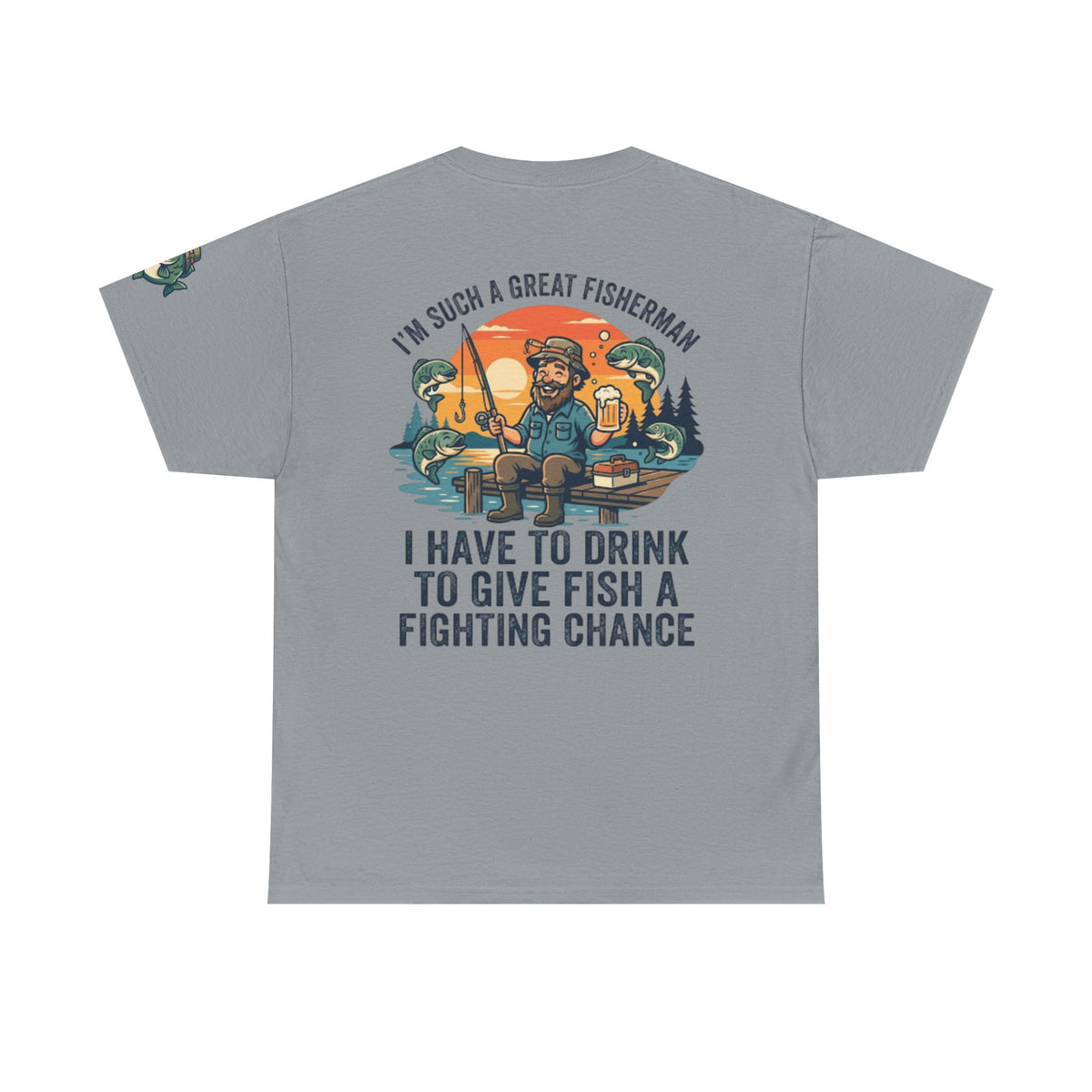 Color: Gravel | Drink to Give Fish a Fighting Chance Premium Graphic Tee
