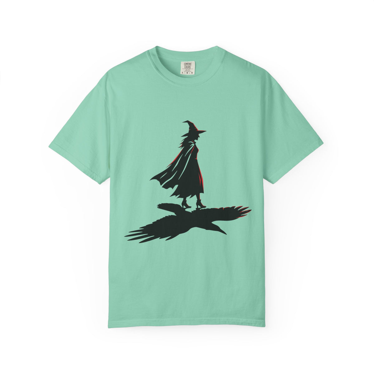 Color: Island Reef | Witch With Raven Shadow Unisex Garment-Dyed Tee