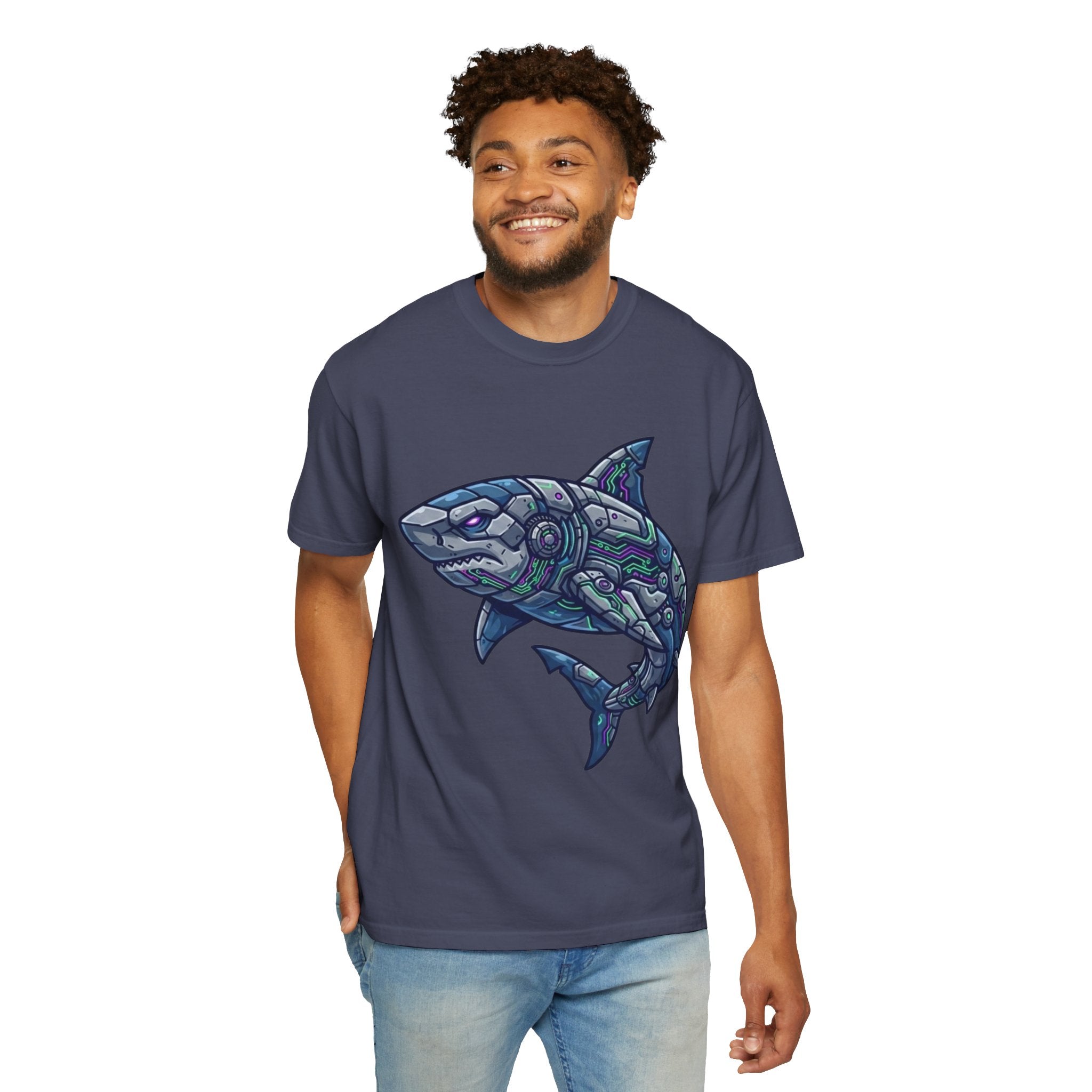 "Cyber Shark" Unisex Garment-Dyed Tee