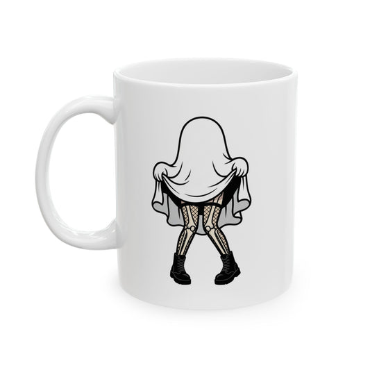 "Sheet Pulled Up Ready to Nut" White Ceramic Mug — Graphic