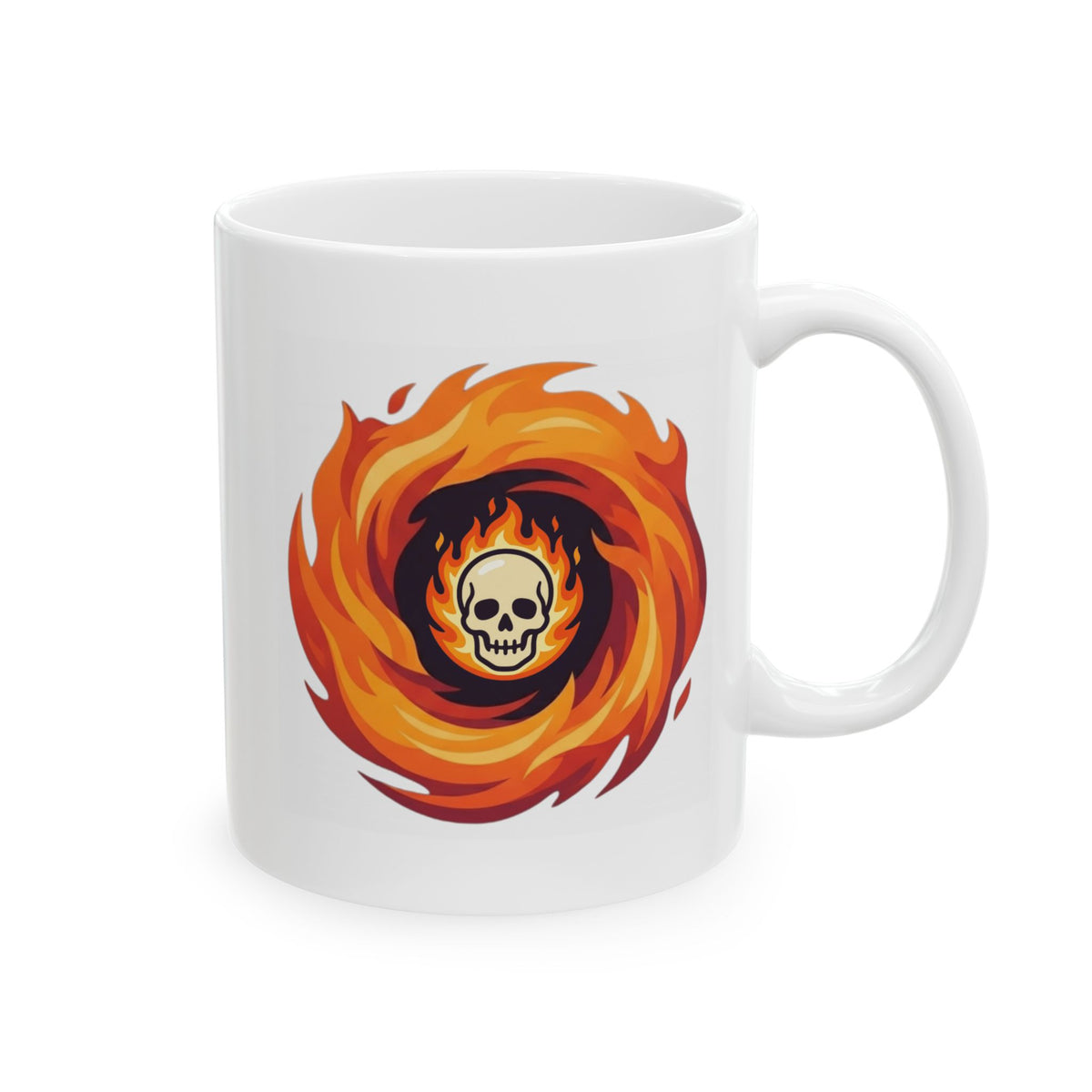 "Hellfire" White Ceramic Mug