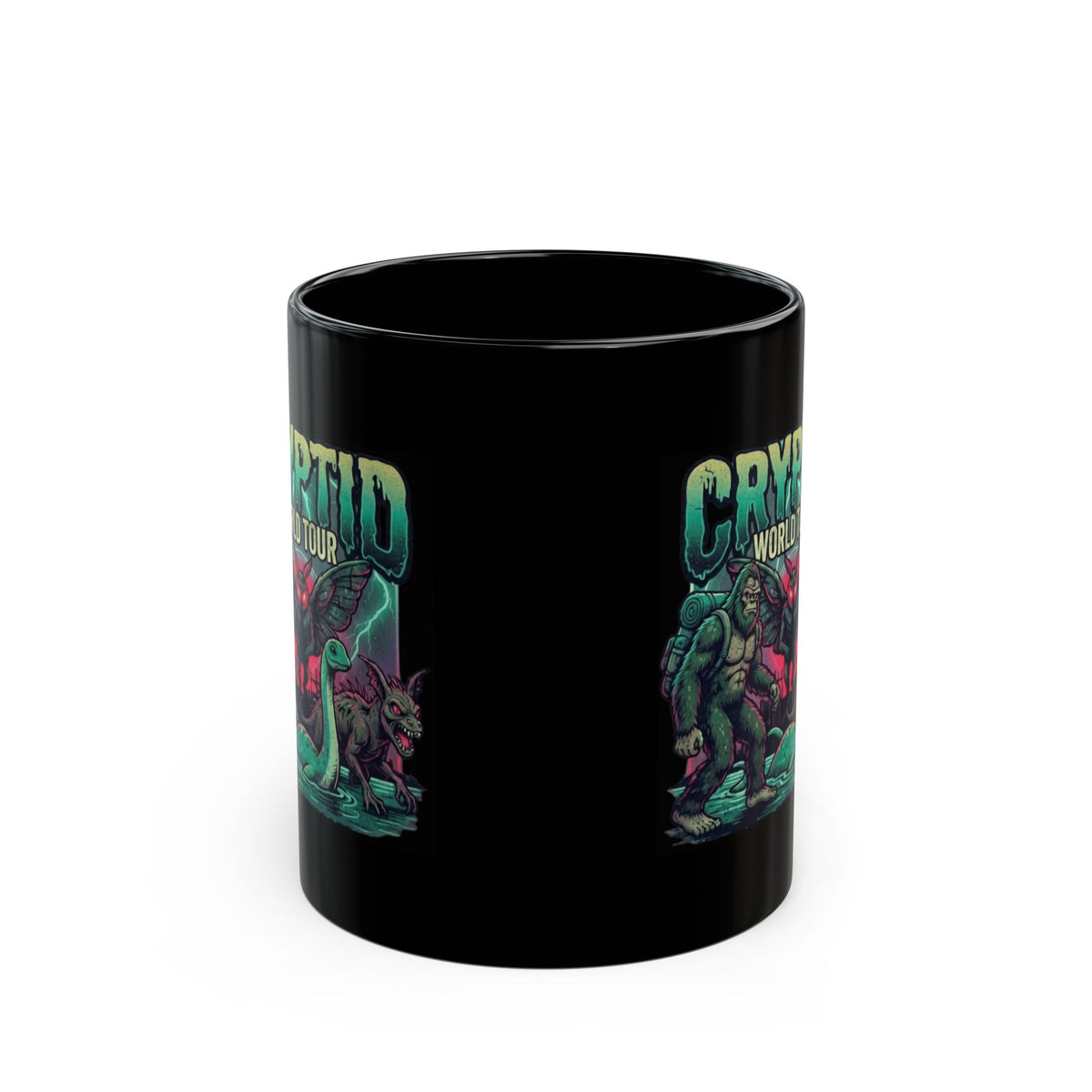 "Puzizia (Global-Cryptid Mashup) Cryptid World Tour" Black Ceramic Mug