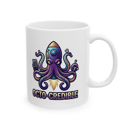 "Octo Credible" White Ceramic Mug