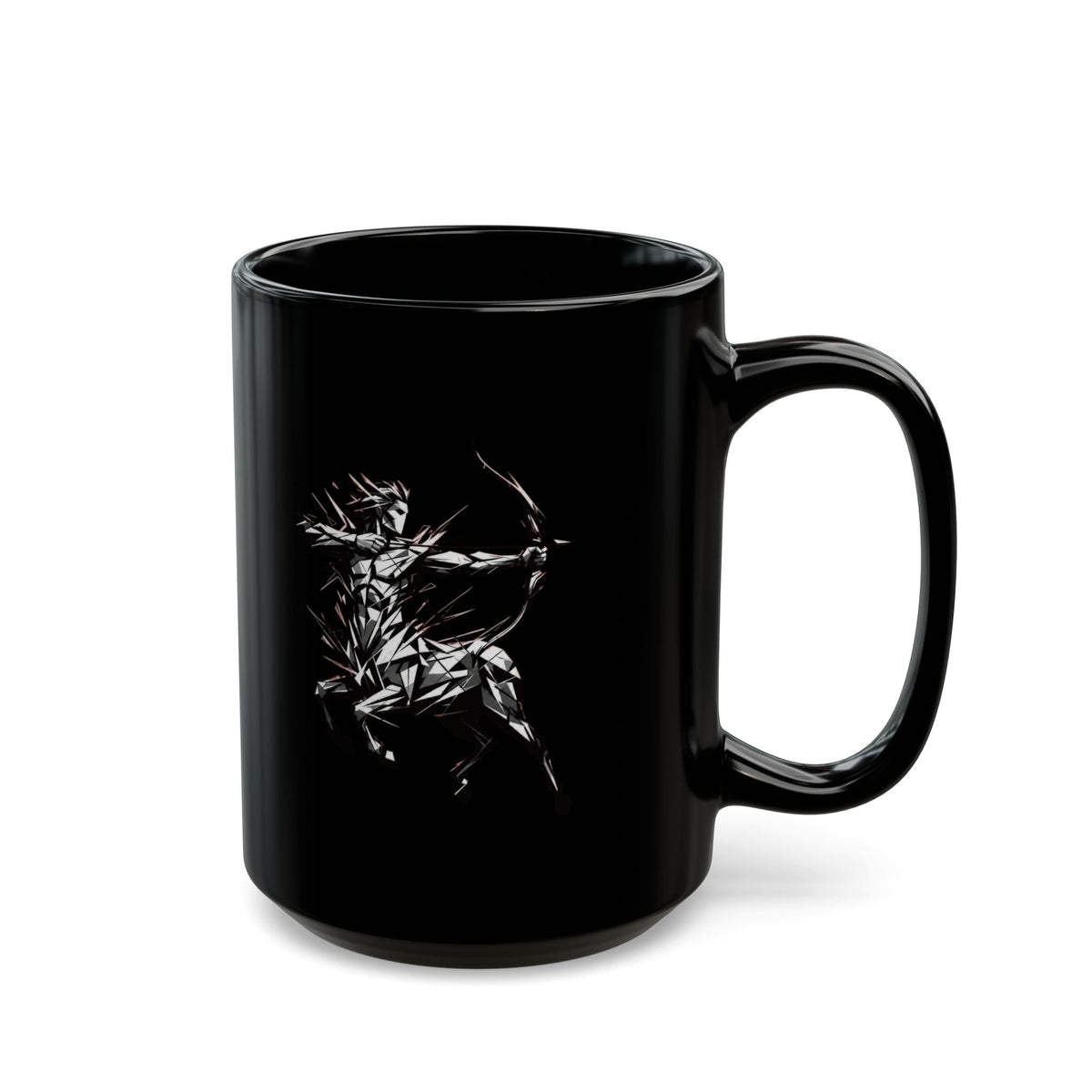 "Sagittarius The Archer Centaur" Black Ceramic Mug — Graphic