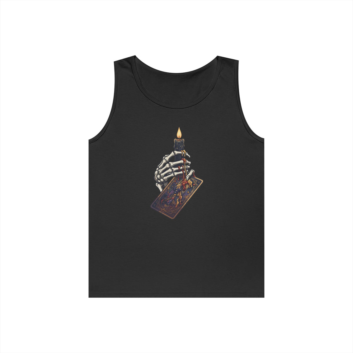 Color: Black | Skeletal Hand And Tarot Card Tank Top