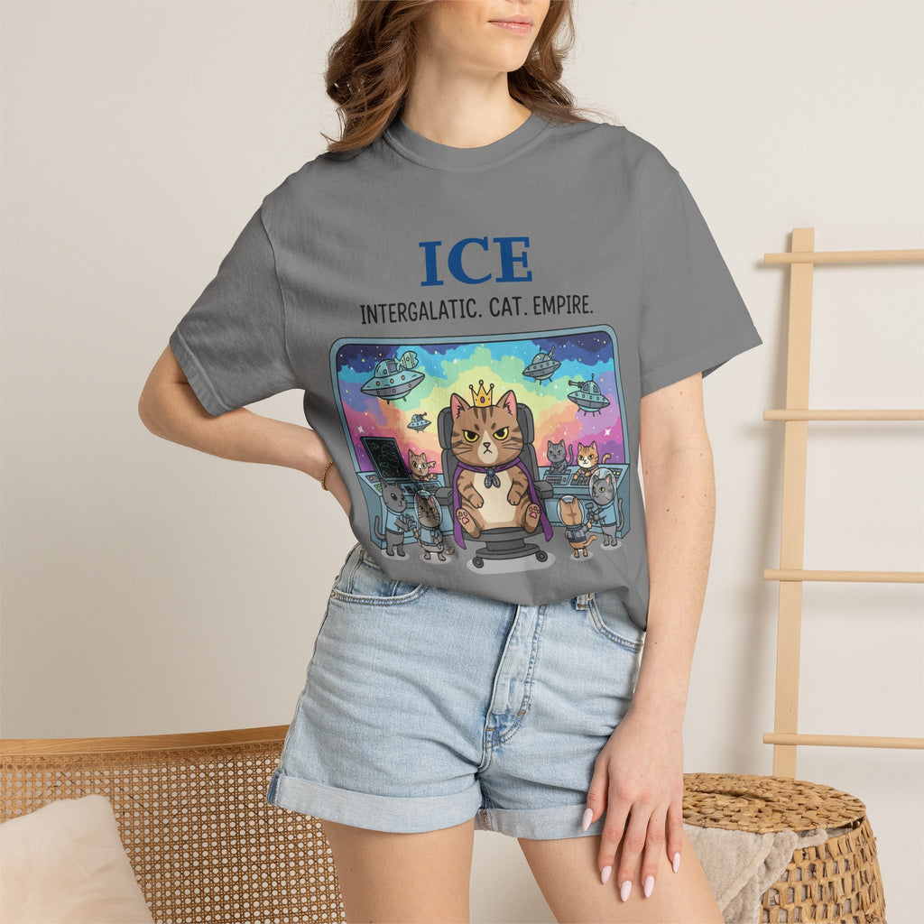 "ICE (Intergalactic Cat Empire)" Unisex Garment-Dyed T-shirt