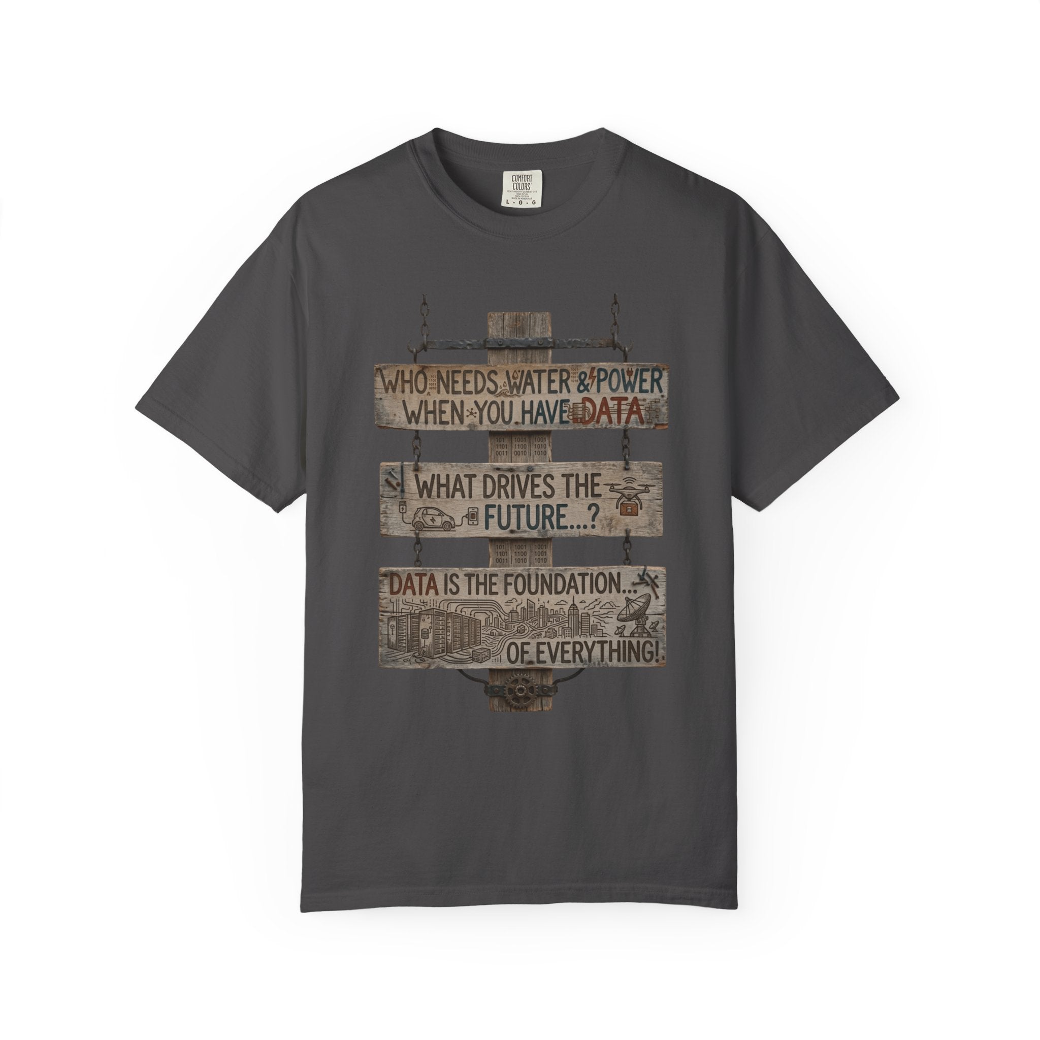"Who Needs Water and Power" Unisex Garment-Dyed T-shirt