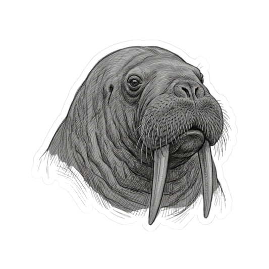"Pencil Sketch Art Walrus" Sticker