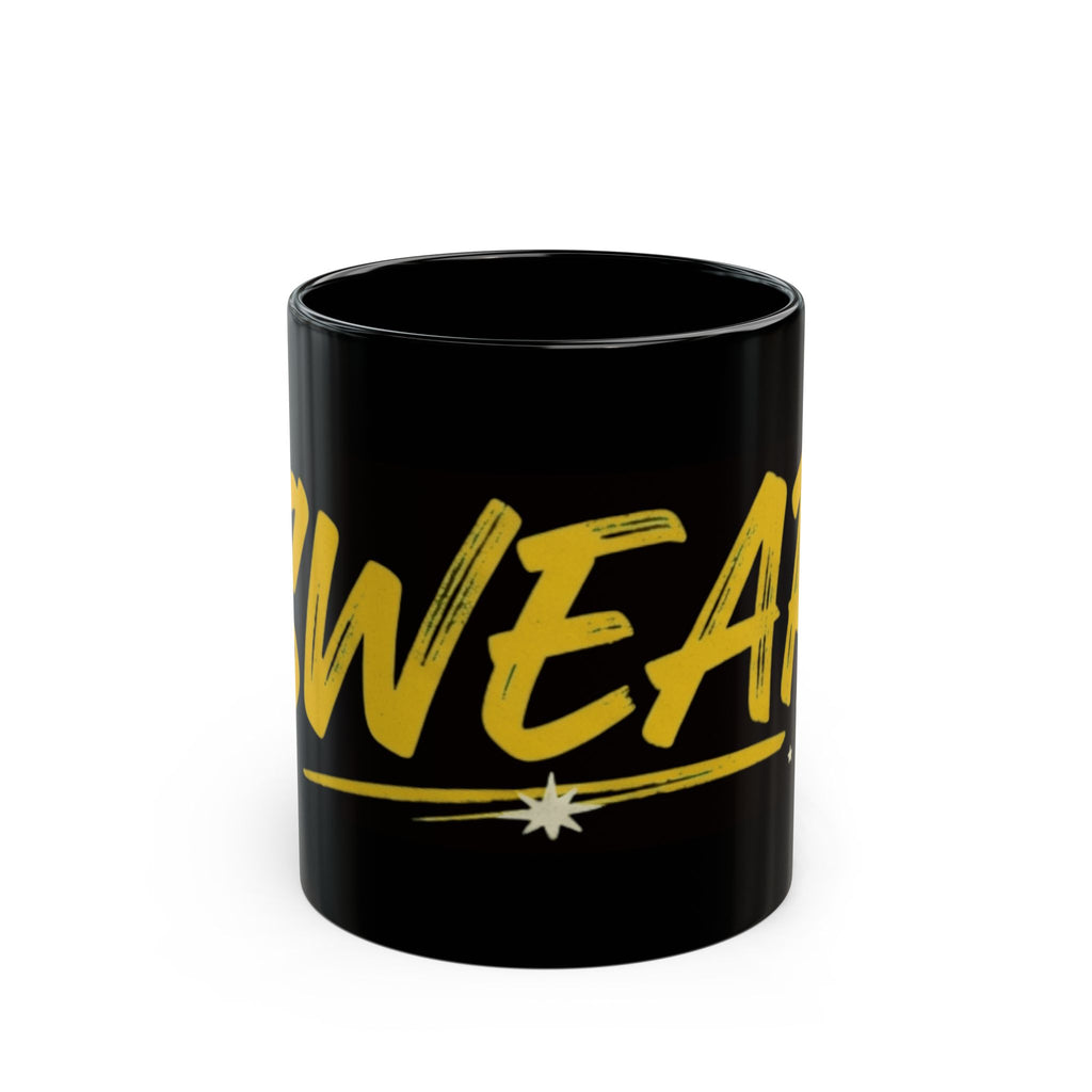 "Swear And Try Again" Black Ceramic Mug — Graphic
