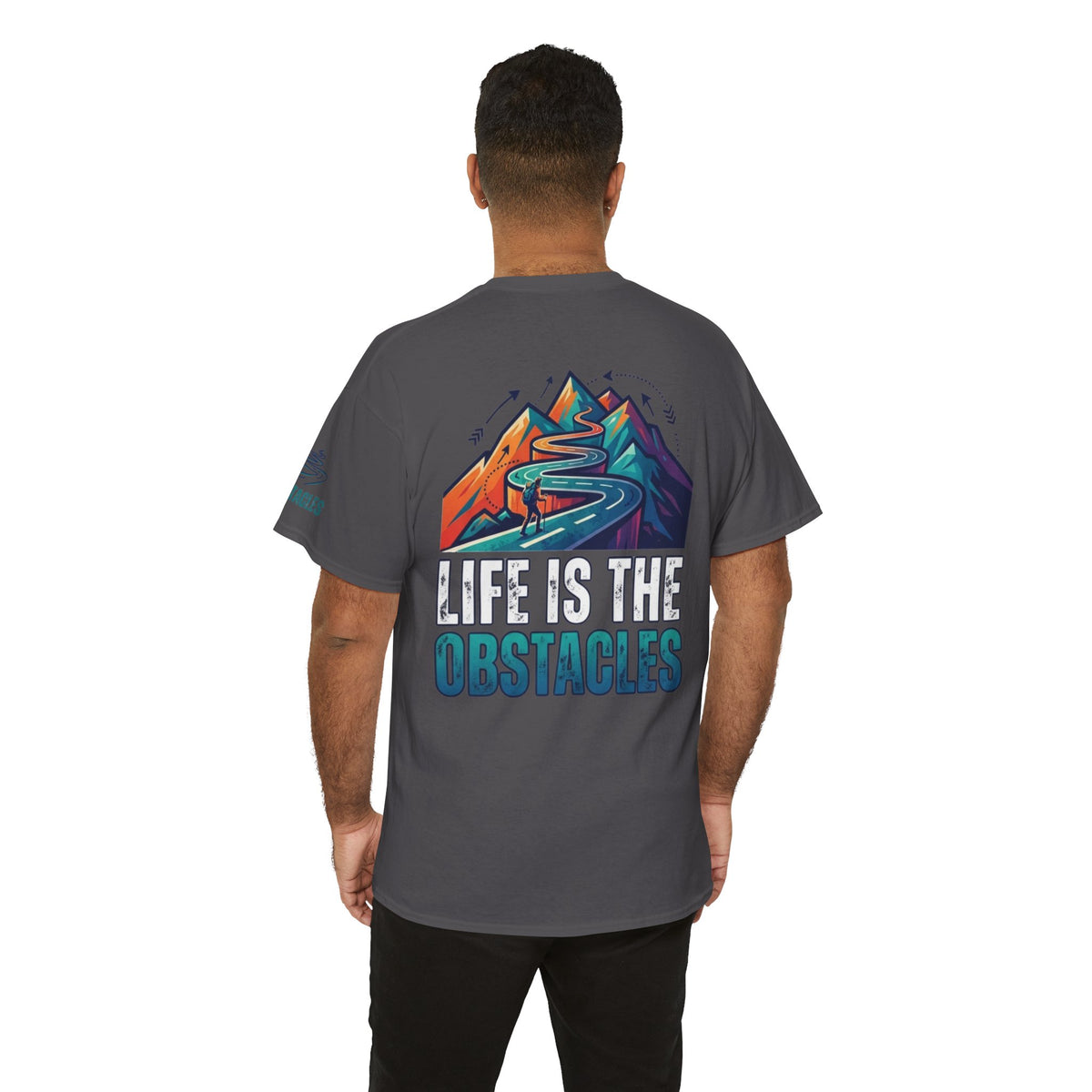 Color: Charcoal | Life Is The Obstacles Premium Graphic Tee