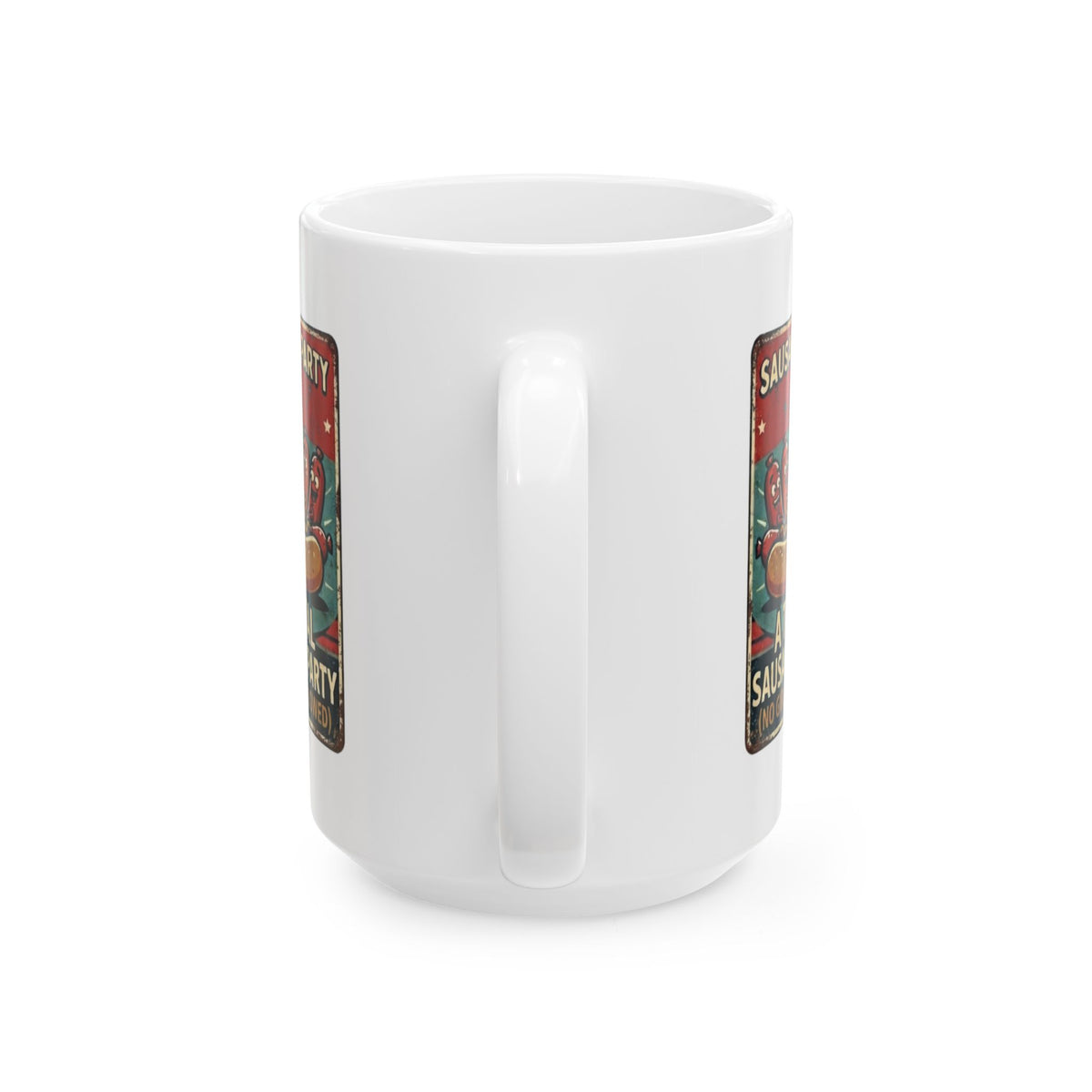 "Sausage Party" White Ceramic Mug