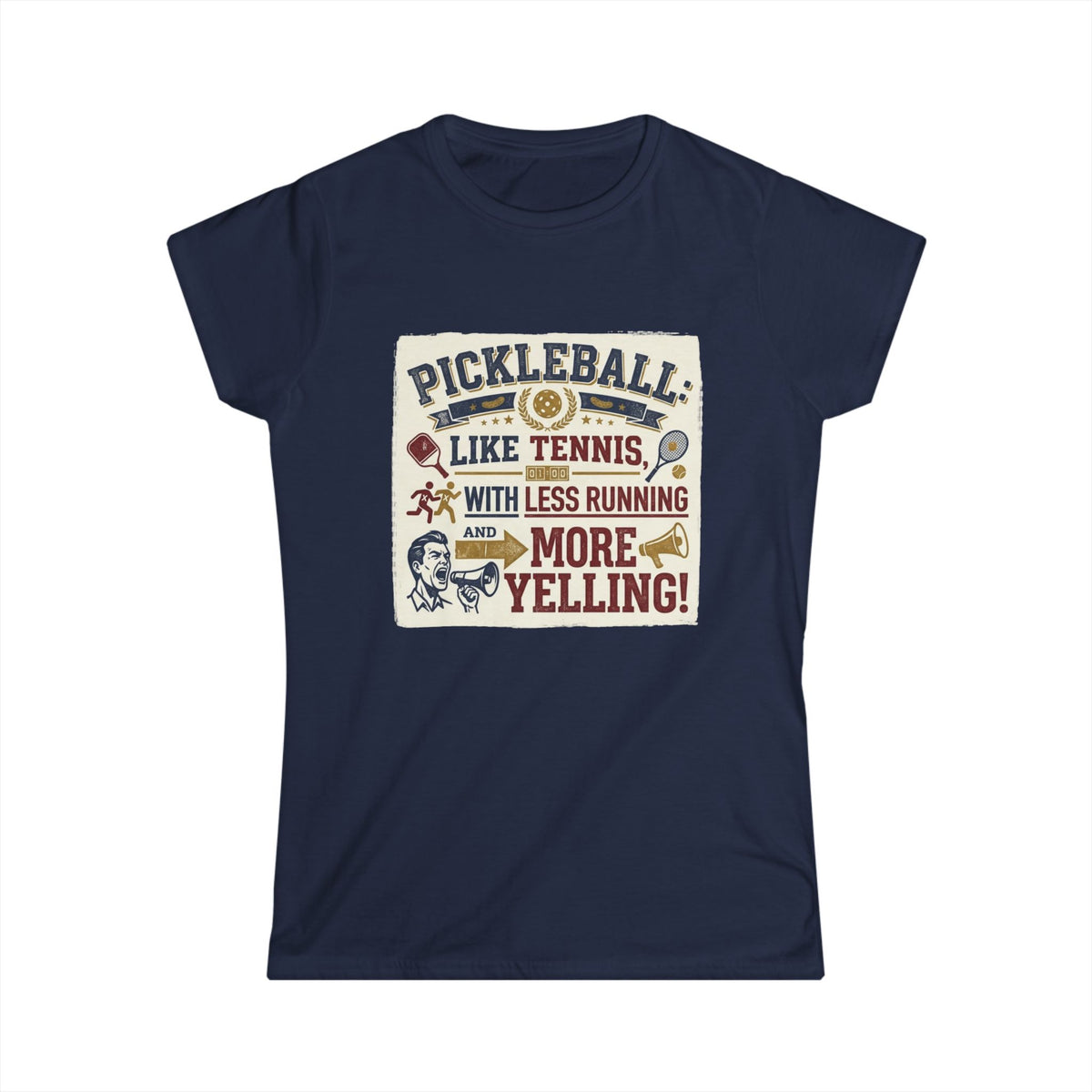 Color: Navy | Pickleball: Tennis for People Who Gave Up | Women's Tee — AttitudeShirts