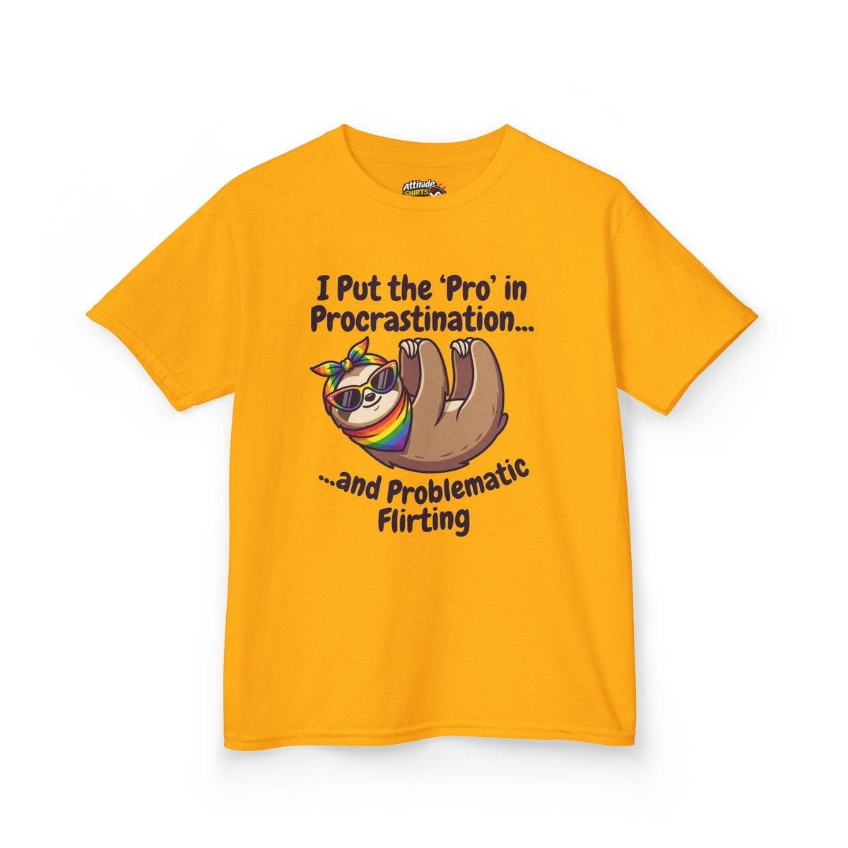 Color: Gold | Pro in Problematic Flirting Kids Tee
