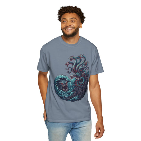 Color: Blue Jean | Charybdis and Scylla (Greek Mythology) Unisex Garment-Dyed Tee